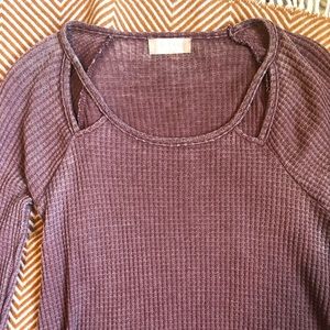 Altar’d State Plum Waffle Top - Women’s Small